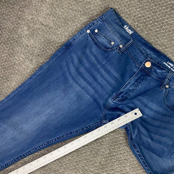 Mugsy Jeans Men's 35 x 34 Fits 34 x 33 Blue Lake Shores Stretch FLX3NLA - Picture 13 of 14